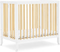 Delta Children Mia Portable Folding Mini Crib with 1.5-Inch Mattress - Greenguard Gold Certified, Bianca White/Natural