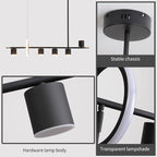 Siittoo 40" Modern LED Pendant Light, Dimmable Black Kitchen Island Light | 40W Remote-Controlled LED, Adjustable 3000K-6000K Lighting with Spotlights for Kitchen Island, Dining Room & Bar