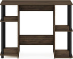 Furinno Jaya Computer Study Desk, Columbia Walnut/Black