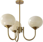 Brass 3 Light Chandelier Gold Sputnik Ceiling Light Fixture Vintage Yellow Glass Pendant Light Mid Century Modern Dining Room Chandelier