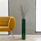 30-Inch-Tall Decorative Contemporary Bamboo Display Floor Vase - Cylinder Shape - Stylish Home Decor Accent - Modern Tall Vase for Living Room, Entryway, or Dining Room Decor, Green