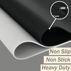 Extra Large Silicone Mat Kitchen Counter Heat Resistant Table Mat 36" x 24" | Place Mats, Countertop Protector , Thick Placemats Washable Silicone Mats for Kitchen Counter Dining Table Mat, Black , Sapid
