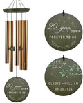 ASTARIN Personalized 20th 50th Anniversary Wind Chime, Happy Anniversary Wedding Valentine's Day Gift for Wife Husband Men Women Sister, Golden Keepsake Decorations for Parents Couples