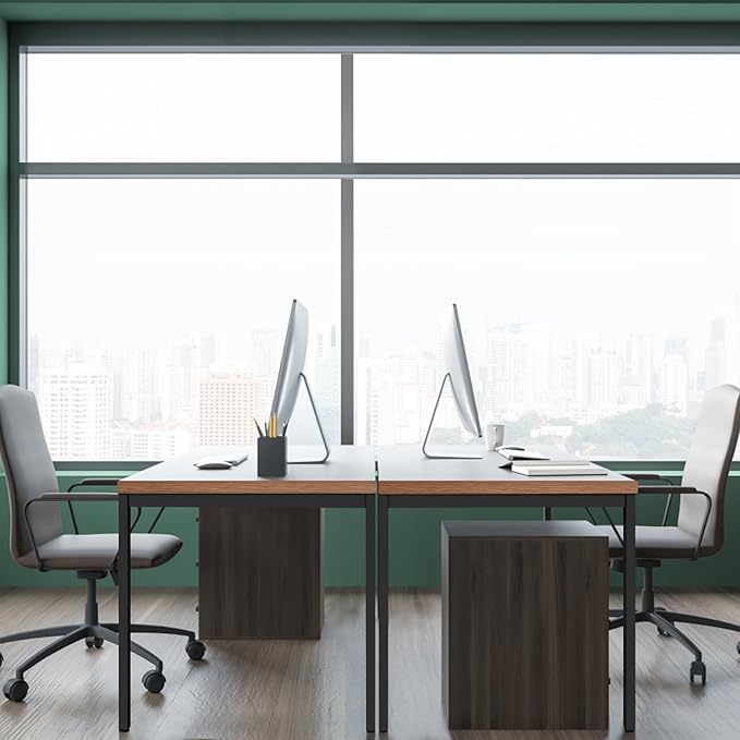 Large Table 24x48 inches Writing Computer Desk Modern Simple Study Desk Industrial Style Laptop Table for Home Office Brown Notebook Desk