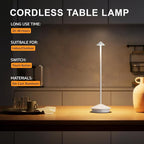 Cordless LED Table Lamps,Portable Battery Desk Lamp,2 Pack,White | 6000mAh Rechargeable,3000K/4500K/6000K Touch Stepless Dimming,Aluminum IP54 Waterproof Wireless Lighting for Outdoor/Indoor