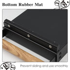 Handle Drawer Knock Box, Stainless Steel Detachable Coffee Stick Tapping Container, Shock-Absorbing And Durable Barista Style Tapping Box, Detachable Tapping Stick, Wooden Handle (Silver)