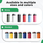 The Kong Skinny Can - Portable Coozie or Bottle Cooler/Cup With Detachable, Expandable, Hose To Funnel Your Drink (Green)