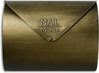 Outdoor Wall Mount Mailbox, 13 x 3.24 x 10.3 inch Antique Brass Waterproof Mail Box, Heavy Duty Wall-Mounted Mailboxes for Home, Envelopes, Magazines & Small Packages