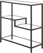 Henn&Hart 36" Tall Rectangular Bookcase in Blackened Bronze, for Home Office, Living Room
