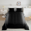 Geometric Abstract Ombre Bedding Set Men Adults Teens Grey Gray and Black Striped Comforter Set Kids Boys Girls Simple Modern Quilt Setwith 2 Pillowcases 3Pcs Bedding Full