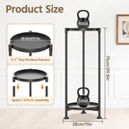 LASZOLA 2 Tier Black Plant Stand Indoor for Large Tall Heavy Duty Flower Planter, Metal Vertical Multi Level Rack for Narrow Floor Corner, Sturdy Round Holder Organizer, Modern, Mid Century, Farmhouse