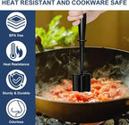 Meat Chopper, Premium Heat Resistant Meat Masher | 5 Blades Ground Beef Masher, Non Stick Hamburger Smasher, Nylon Potato Masher, Dishwasher Safe, Black