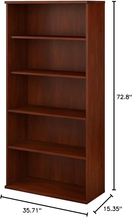 Bush Furniture 136HC-Z Studio C 5-Shelf 73-Inch H Bookcase, Hansen Cherry