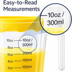 Manual Citrus Juicer with 10oz 300ml Measuring Cup, Lemon Lime Orange Reamer with Built-In Strainer, BPA Free Hand Squeezer with Pour Spout & Handle