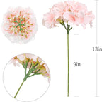 Tifuly Hydrangea Artificial Flowers -12 pcs Realistic Fake Hydrangea Silk Flowers with Stems Faux Hydrangea Flowers Heads for Office Home Party Wedding Centerpiece DIY Floral Decor (Pink)