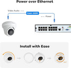 ONWOTE 6MP Super HD PoE IP Security Camera with Audio, AI Human Vehicle Detection, 3072x2048 6 Megapixels, 122° FoV, Indoor/Outdoor Commercial Wired Camera for Business, Add-on to PoE NVR System