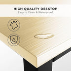 Halter Computer Desk for Home Office 47” Work Table Easy Assembly Walnut Desk Black Frame