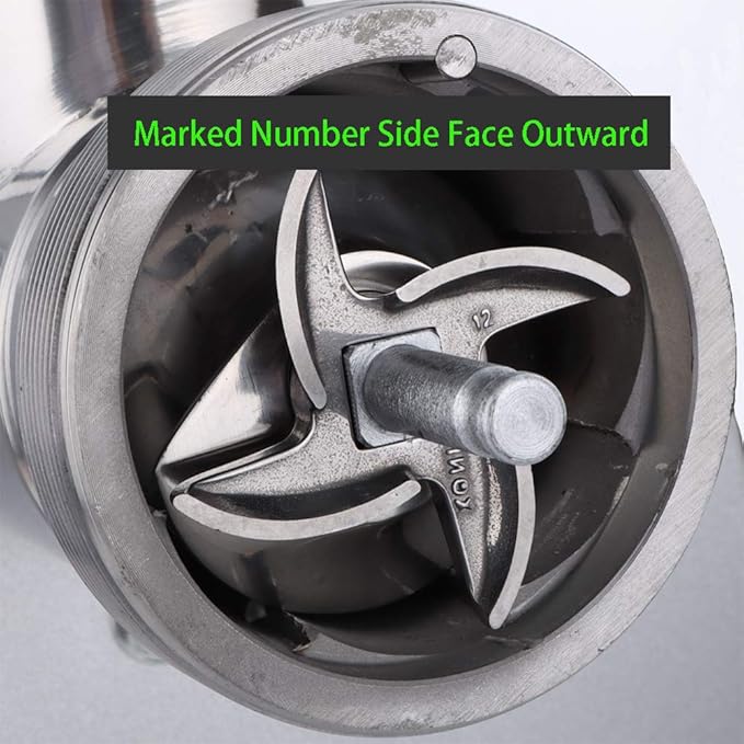 2 Pcs #12 Meat Grinder Blade Stainless Steel Knife Cutter Replacement for Grinders, Please check the size and shape
