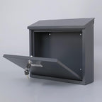 xydled Mail Boxes with Key Lock,Locking Mailbox Wall Mounted, Large Capacity, Galvanized Steel Cover Metal Postbox for House, 14 X 12.5 X 4.25 Inch, Grey