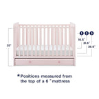 Delta Children babyGap Graham 4-in-1 Convertible Crib with Storage Drawer + Brannan Bear Bookcase with Bins + Brannan Bear Wall Shelf with 4 Hooks, Blush Pink/Dark Pink (Bundle)
