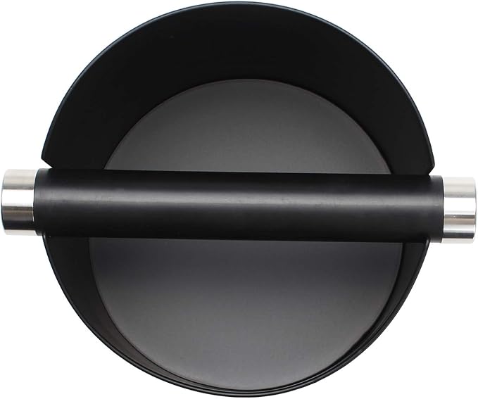 DIBTSA Espresso Knock Box, Stainless Steel Coffee Grounds Knock Box, With Removable Knock Bar and Non-Slip Rubber Base (Black)