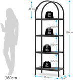 Tribesigns 4-Tier Open Bookshelf, 70.8" Wood Bookcase Storage Shelves with Metal Frame, Freestanding Display Rack Tall Shelving Unit for Office, Bedroom, Living Room, Easy Assembly (Black, 1PC)
