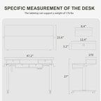 BANTI Height Adjustable Electric Standing Desk with 4 Drawers, 48 x 24 Inch Table with Storage Shelf, Sit Stand Desk, White Top