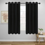 Easy-Going Blackout Curtains for Bedroom, Solid Thermal Insulated Grommet and Noise Reduction Window Drapes, Room Darkening Curtains for Living Room, 2 Panels (52x63 in,Black)
