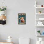 Vintage Highland Cow Tin Sign: Funny "Are You Pooping?" Bathroom Wall Decor for Western & Highland Cow Lovers 8 x 12 Inch (3039)