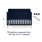 babyGap by Delta Children Oxford 6-in-1 Convertible Crib TrueSleep 2-Stage Deluxe Crib and Toddler Mattress (Bundle), Navy/Natural