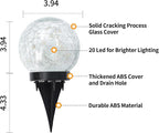 Solar Globe Lights Outdoor Waterproof-Solar Balls for Garden-Cracked Glass Ball Solar Lights Outdoor-Solar Orbs for Outside-Outdoor Decorations for Patio and Yard Lawn Backyard Decor