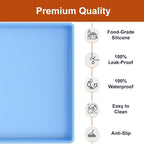 ukeetap 22" x 19" Extra Thick Silicone Mat Waterproof with Raised Edge, Under Sink Mat for Kitchen & Bathroom, Kitchen Cabinet Liner, Multi-Purpose for Storage & Protection, Blue