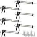 AWF PRO Sausage Caulking Gun 20 oz, 18:1 Thrust Ratio, Pack of 6 | 20 oz Foil Pack and 10 oz Cartridge Convertible, Aluminum Barrel, Includes 3 Tips