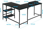 L-Shaped Desk,Corner Computer Desk with Storage Shelves,Large Gaming Desk PC Laptop Writing Workstation with Monitor Stand for Home Office Black