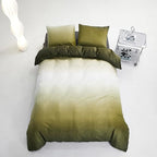 Green White Comforter Set Velvet Queen Gradient Olive Green Bedding Comforter Women Plain White and Army Green Gradient Soft Quilt Flannel Dark Green Comforter Warm Queen Bed Comforter