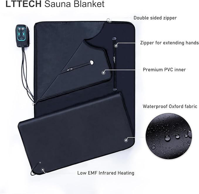 Portable Infrared Sauna Blanket for Home Relaxation Far Infrared Sauna Blanket Infrared Blanket Sauna with 86–158 °F Temp Range