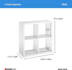 ClosetMaid 4549 Decorative Open Back 4-Cube Storage Organizer, White