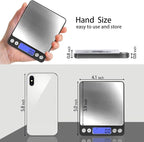 Fuzion Small Gram Scale 3000g, Digital Kitchen Food Scale, Gram and Ounce | 0.1g Accuracy, 6 Modes, 2 Trays Included, LCD Display, Tare, Piece Counting, For Food, Coffee, Cooking, Herb, Reptiles, Coins