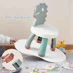 Toddler Chair,Plastic Kids Dino Chair,Sturdy Durable and Lightweight Toddler's Activity Chairs,Anti-Slip Ergonomic Design kids step stool,Indoor or Outdoor Use for Boys Girls Aged 1+ (Green)