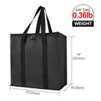 Bodaon 2-Pack Insulated Reusable Grocery Shopping Bags, Medium, Black, | Picnic Cooler Bag with Zippered Top Cold, Insulated Food Delivery Bag for Commercial Rideshare, Collapsible Tote Bags, Picnic
