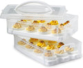 Snapware (2-Layer,24 Eggs Plastic Detachable Deviled Egg Carrier Storage Container With Lid and Handle,Freezer Dishwasher Microwave Safe,(Pack of 6)