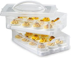 Snapware (2-Layer,24 Eggs Plastic Detachable Deviled Egg Carrier Storage Container With Lid and Handle,Freezer Dishwasher Microwave Safe,(Pack of 6)