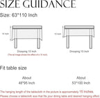 ISAENNE Designer Floral Linen Extra Long Table Cloth Rectangle,French Off White Elegant Tablecloth,Washable Home Decor Tablecloths for Dining Thanksgiving Kitchen Christmas,63"*110"-Grace B