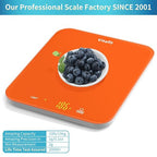 Vitafit 33lb/15kg Digital Food Scale in High Precision 0.1oz/1g, Our Own Kitchen Scale Professional Factory Since 2001, Kitchen Essentials for Cooking & Baking, LED, 3xAAA Battery, Refreshing Orange