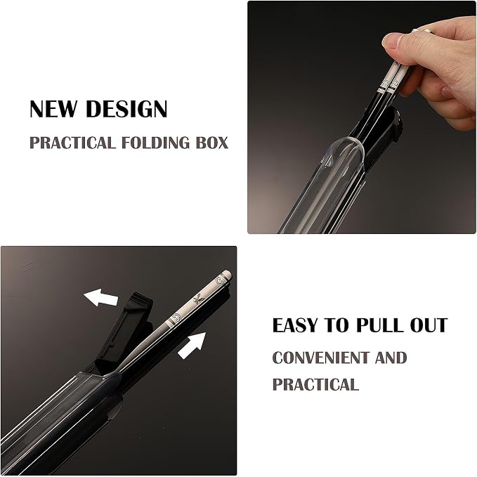 Portable Chopsticks,Stainless Steel Chopsticks Dragon/Blue Eagle, 2 Pairs | Year of the Dragon Gifts, Reusable Metal 18/8 Stainless Steel, Titanium Plated, For School,Home,Office,Bento Box