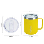 BJPKPK 2PCS Insulated Coffee Mug with Lid, 14oz Stainless Steel Tumbler | Travel Coffee Mug with Handle, Vacuum Insulated Tumbler Cup for Camping, Office, Home, BPA Free Lid, Hot & Cold