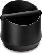 HOMEE 5.8 Inch Espresso Coffee Knock Box with Removable Knock Bar (Round) | Shock-absorbent espresso grounds knock box with Removable Knock Bar and Non-Slip Base for easy coffee ground disposal