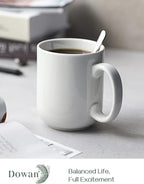 DOWAN Large Coffee Mug, 20 oz Ceramic White Coffee Mugs Set of 6 | 20oz large white ceramic mug set of 6, comfortable handle, lead-free porcelain & easy to clean, microwave & dishwasher safe