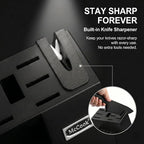 McCook® Premium Black Knife Sets,German Stainless Steel Kitchen Knives Block Set with Built-in Sharpener, 20-Piece Razor-Sharp Kitchen Knives with Ergonomic Handles, Elegant Box for Gift, Black | German Forged Stainless Steel,20 PC,Razor Sharp, Anti-Ru...