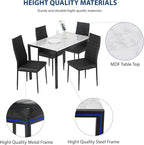 FDW Dining Table Set Dining Room Table Set for Small Spaces Kitchen Table and Chairs for 4 Table with Chairs Home Furniture Rectangular Modern (White Marble)